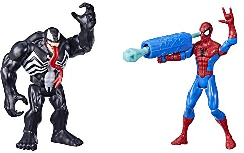 Spider-man Hasbro Marvel Battle Pack Vs Venom, confezione da 2 figure da 15 cm Venom, giocattoli per bambini dai 4 anni , multicolore