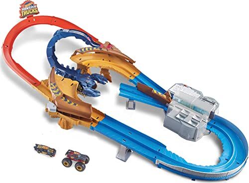 Hot Wheels Monster Truck Attacco allo Scorpione Gigante con Veicolo Monster Truck e Macchinina, Imballaggio Sostenibile, Giocattolo per Bambini 4+Anni