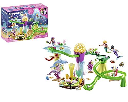 Playmobil Magic  Palazzo delle Sirene con cupola luminosa, mondo magico delle sirene, giocattolo per bambini dai 4 anni in su