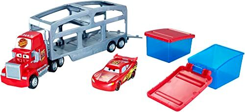 Mattel Disney Pixar CARS Mack Camion Trasportatore Cambia Colore, Set Trasporta e Trasforma i Veicoli con Modalità Cambia Colore, Macchinina Saetta Mc Queen Inclusa, Giocattolo per Bambini, 4+ Anni,