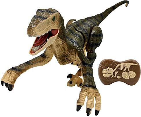 Lexibook , Controllo RC Raptor, Dinosauro realistico telecomandato, Movimenti articolati, Ruggito, Effetti luce, Ricaricabile, Telecomando fossile incluso,