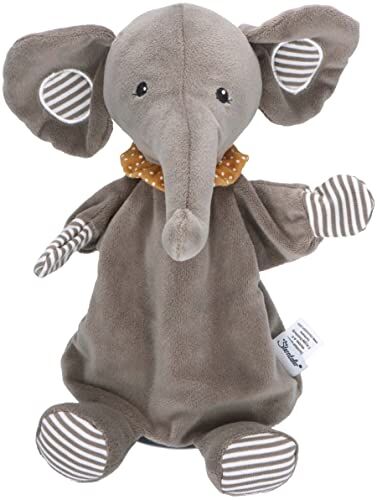 Sterntaler Bambola unisex per bambini, a forma di elefante Eddy, giocattolo, bambola da dito, personaggi da casperla, grigio