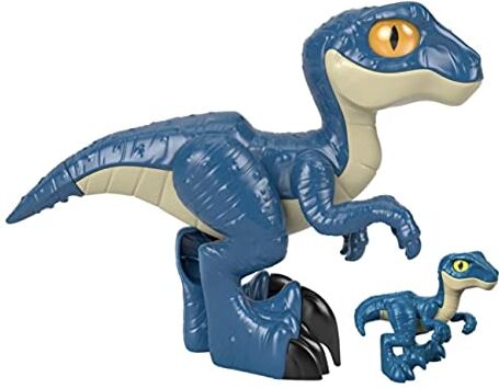 Fisher Price Imaginext Jurassic World Dinosauro Velociraptor XL con Zampe Mobili, Giocattolo per Bambini 3+Anni,