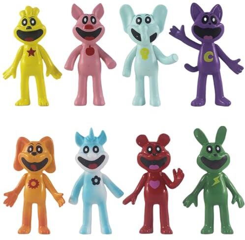 Generic 8 pz The Smiling Criters Action Figures, Catnap Cartoon Monster Gioco Smiling Criters Series Figure Regali modello, Nuove Smiling Criters Figure Giocattolo for i Fan Regali