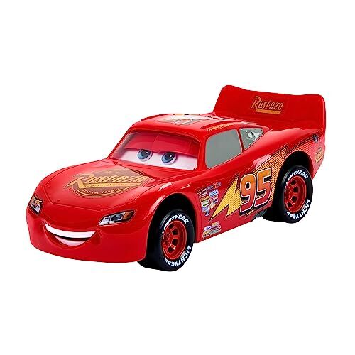 Mattel Disney Pixar CARS Veicoli Scattanti Saetta McQueen, macchina da spingere con occhi e bocca che si muovono e cambiano espressione, ispirato al film, giocattolo per bambini, 3+ anni, HPH64