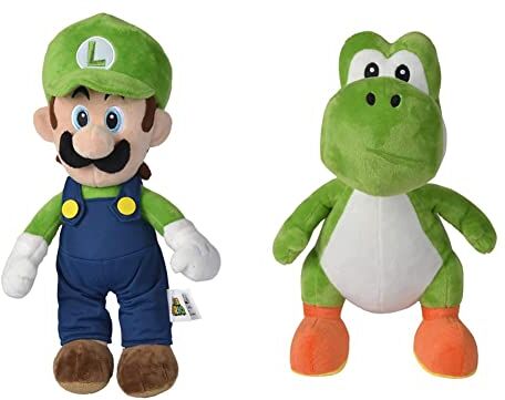 Simba Does Not Apply Super Mario Luigi-Peluche 30 cm, Colore 0, STK, 109231011 & Super Mario Peluche Yoshi, 109231012, 0 Mesi, Morbido Personaggio del Famoso Gioco Nintendo