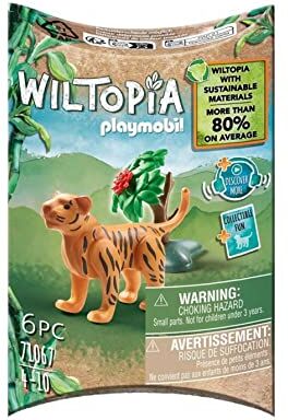 Playmobil Wiltopia Baby Tiger, Animal toy,for children 4-10, sustainable toy animals, Tiger toy, Collectible toy for kids, made form 80% recycled material