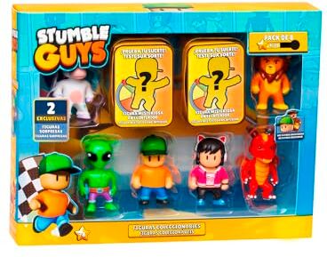 Bizak Stumble Guys Confezione da 8 Figure d'azione 6 cm Set 1, 3 gruppi di personaggi da collezionare, Licenza ufficiale del videogioco di abbattimenti, Adulti Fan e ragazzi o ragazze da 8 anni,