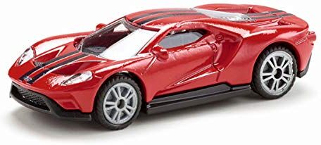 Siku , Classica auto sportiva Ford GT, Metallo e Plastica, Rosso, Compatibile con altri modellini  della stessa scala di grandezza