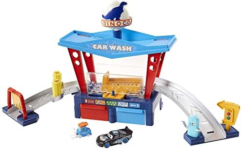 Fisher Price , Disney Pixar Cars Playset Autolavaggio Dinoco Cambia Colore, con Veicolo Pitty e Macchinina Saetta McQueen, Giocattolo per Bambini 4+Anni,