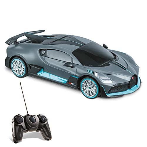 Mondo -RC Motors, Bugatti DIVO 2.4GHz, Modello in Scala 1: 24, Fino a 8 km/h di velocità, Auto Giocattolo per Bambini 63605, Colore Azzurro,