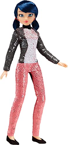 Bandai Miraculous Ladybug Bambola con paillette Marinette bambola articolata da 26 cm