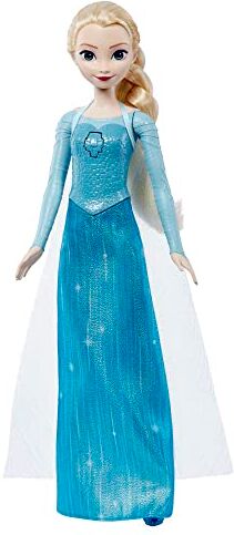 Mattel Disney Frozen Elsa All'alba sorgerò, bambola con look elegante, canta “All'alba sorgerò” dal film Disney Frozen, giocattolo per bambini, 3+ anni, versione italiana,