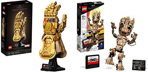 Lego Super Heroes Marvel Guanto dell’Infinito di Thanos, Modello da Costruzione Avengers & 76217 Marvel Io Sono Groot, Set Costruzioni con Modellino Marvel dei Guardiani della Galassia