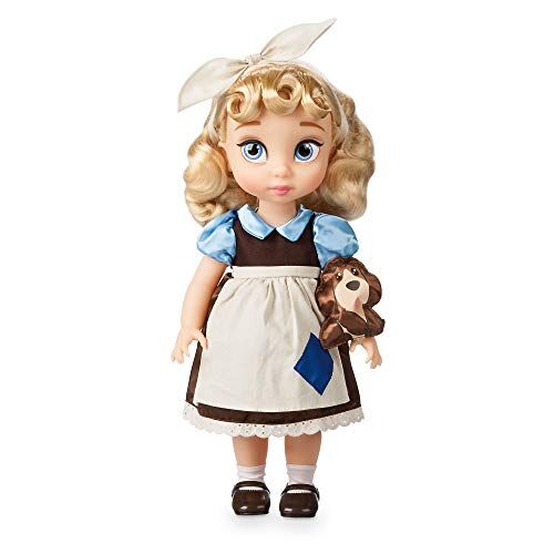 Disney Bambola di Cenerentola della collezione Animator, 39 cm/15", con capelli realistici applicati, outfit, scarpe e peluche di Tobia di raso, bambola di principessa da collezione, età 3+