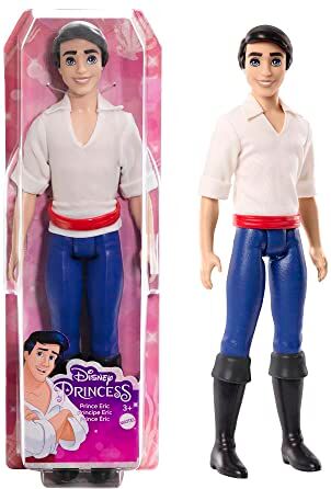 Mattel Disney Princess Principe Eric bambola snodata con look ispirato al film Disney La Sirenetta, giocattolo e regalo per bambini 3+ anni,