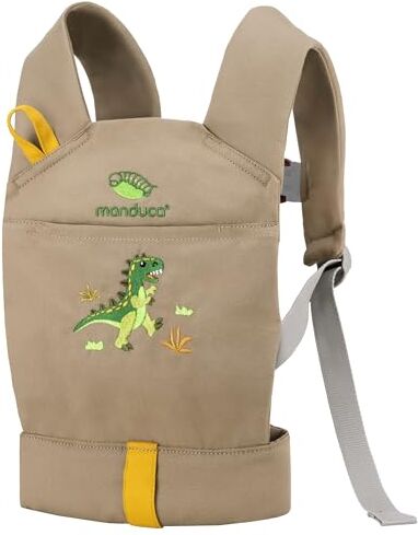 Manduca DollCarrier Portabottiglie per bambini dai 18 mesi in su, accessorio per bambole per ragazzi e ragazze, per indossare peluche e bambola (T-Rex)