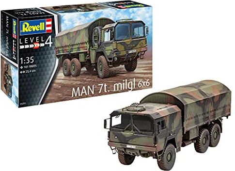 Revell MAN 7t Milgl Military Truck Model Kit 1:35 Scale Tanker -Modellino militare uomo, scala, Colore Non Verniciato