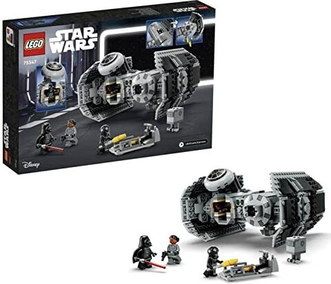 Lego Star Wars TIE Bomber Model Building Kit, Modellino da Costruire di Starfighter con Droide Gonk e Minifigure di Darth Vader con Spada Laser