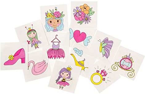 Jouet-Plus Jouetprive-Tattoos Princess, 12 pezzi, 8484