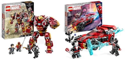 Lego 76247 Marvel Hulkbuster: La Battaglia di Wakanda, Set con Action Figure Mech & 76244 Marvel Miles Morales vs. Morbius, Spider-Man Giocattolo da Costruire