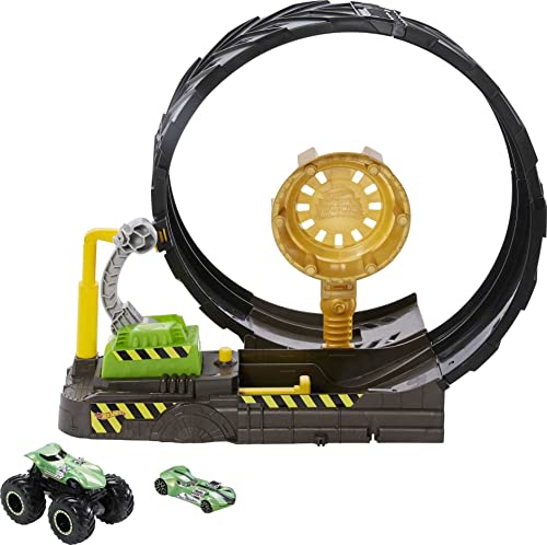 Hot Wheels Playset Sfida nel Loop Monster Truck Truck e Macchinina Pista Acrobatica Lanciatore Scala 1:64 Regalo per Bambini da 4+ Anni