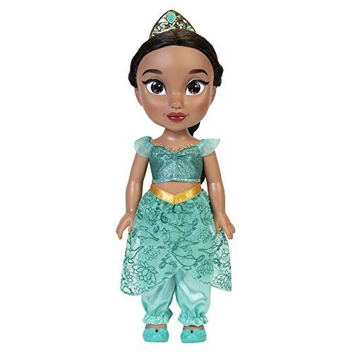 Disney Princess Bambola Principessa Jasmine 38 cm con bellissimi occhi scintillanti, abito scarpette e tiara, bambine dai 3 anni in su