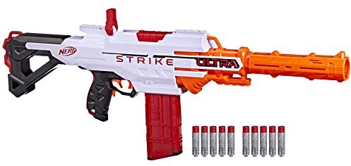 Hasbro Nerf Ultra, blaster motorizzato Strike, 10 dardi Nerf AccuStrike Ultra, caricatore da 10 dardi, mirino integrato, compatibile solo con dardi Nerf Ultra