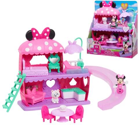 Giochi Preziosi , Minni, Playset Casa Con Topolina Inclusa, 3 Ambienti di Gioco, 1 Cucciolo e Tanti Accessori Inclusi, Si Gioca Su Due Lati, Per Bambini Dai 3 Anni, 000