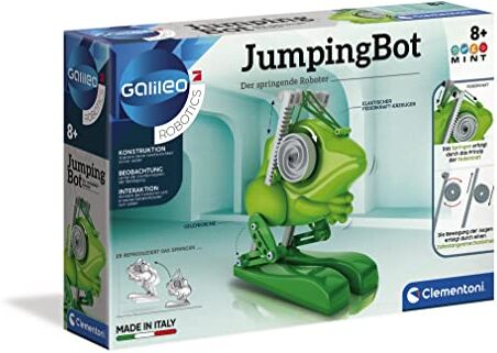 Clementoni -91602 Galileo Science – JumpingBot, Robot Che Salta da Costruire, Entrare in Elettronica e robotica, High-Tech per scolari, Giocattoli per Bambini a Partire dagli 8 Anni, Multicolore, 59160