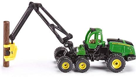 Siku , Harvester John Deere, Silvicoltura, Metallo e Plastica, 1:87, Verde, Con tronco d'albero incluso, Gru girevole