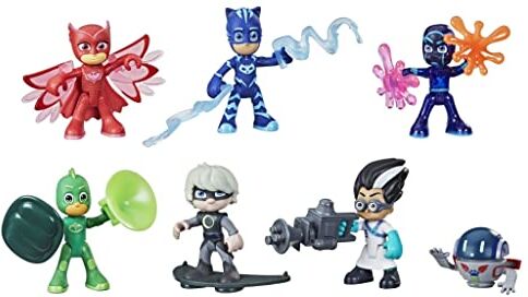 PJ MASKS Hero and Villain Figure Set Preschool Toy, 7 Action Figures with 10 Accessories, Ages 3 and Up