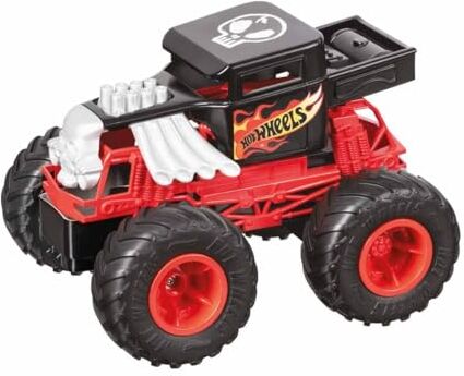 Mondo - Hot Wheels RC Monster Truck Bone Shaker 17 Motors Trucks Macchina telecomandata per Bambini 2.4 GHz Rosso/Nero-, Colore Livrea,