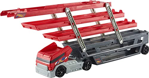 Hot Wheels - Mega Trasportatore con Livelli Espandibili, Porta Fino a 50 Macchinine, Gioco per Bambini di 3+ Anni,