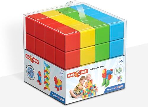 Geomag Magicube 64 cubi Costruzioni Magnetiche per Bambini Linea Green 100% Plastica riciclata