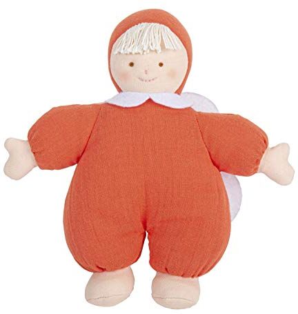 Trousselier Peluche Angelo Alto 20 cm Tessuto in cotone biologico Classic Chic Ideale regalo di nascita Lavabile in lavatrice Colore Arancione