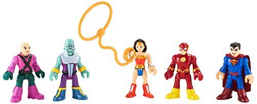 Fisher Price Imaginext DC Super Heroes & Villains Amici Pack con Brainiac Lex Luthor Superman Flash Wonder Woman