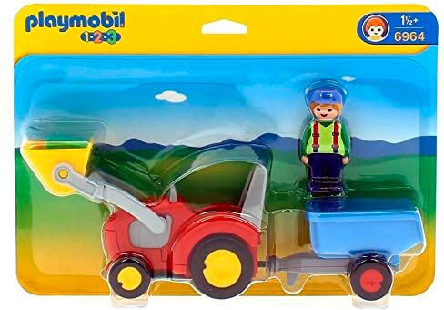 Playmobil 1.2.3 , Trattore con Rimorchio, dai 18 Mesi