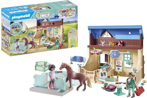 Playmobil Horses of Waterfall  Stalla con Veterinario, guarigione Rapida degli Animali Malati Grazie a Phil, Giocattolo sostenibile per Bambini dai 5 Anni in su