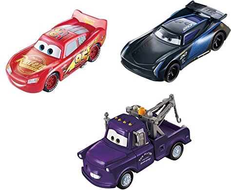 Mattel Disney Pixar Cars- Saetta McQueen, Mater e Bobby Swift Cambia Colore, Confezione da 3 Cars The Movie Giocattolo per Bambini 3+Anni,