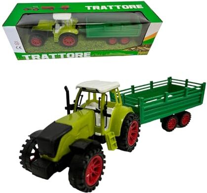 Generic Trattore con Rimorchio Giocattolo Trattore Agricolo con Carro Cisterna Aratro Trattore Grande Giocattolo Trattore con Carro porta Animali Trattore a Frizione Trattore Fattoria Giocattolo (CARRO)