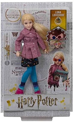 Mattel Harry Potter- Personaggio Articolato Luna Lovegood con Bacchetta Harry Potter Giocattolo da Collezione per Bambini 6+Anni,