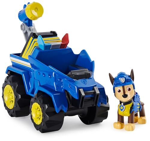 Paw Patrol Veicolo Dino Rescue di Chase   Veicolo della Polizia con Motore a retrocarica   Personaggio Dinosauro Misterioso Inclusi   Giochi Bambini dai 3 Anni in su