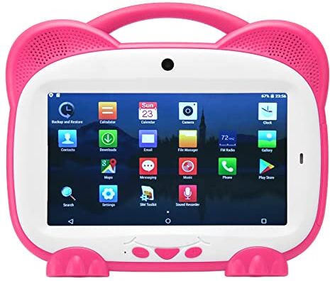 Haofy Tablet Telefonico, Presa Europea 100-240 V, 5500 mAh, Tablet per Bambini Quad Core 4.0 da 7 Pollici per 10.0 per l'apprendimento (Rosa)