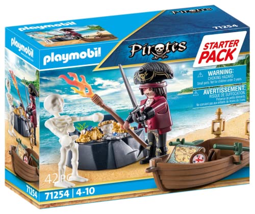 Playmobil Starter Pack  Pirata con Barca A Remi per Bambini dai 4 Anni