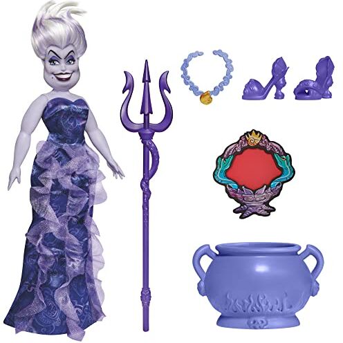 Hasbro Disney Princess Villains Ursula, Fashion Doll con Accessori e Vestiti Rimovibili, Giocattolo per Bambini dai 5 Anni in su, multicolore