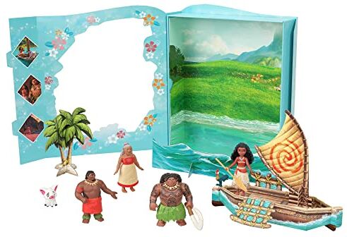 Mattel Disney Princess -Set storytelling Principessa Vaiana, playset con bambole Vaiana e personaggi del film, barca galleggiante e accessori, giocattolo per bambini, 3+ anni, HGP71