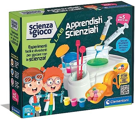 Clementoni Lab-Apprendisti Scienziati-Kit Esperimenti, Gioco Scientifico 5 Anni, Laboratorio di Chimica, Scienza Bambini Made in Italy, Colore Italiano,