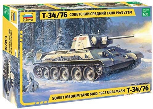 Zvezda ZS3689 Modellino Veicolo da Guerra In Plastica da Montare, T-34/76 Mod.1943 Uralmash, Scala 1:35