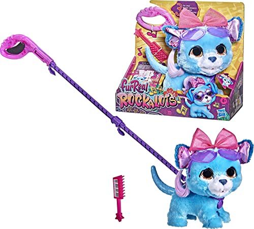 Hasbro FurReal Rockalots, Cucciolo Giocattolo interattivo Che Cammina con Musica, 3 Canzoni Divertenti, Effetti sonori, 3 Accessori a Tema, dai 4 Anni in su